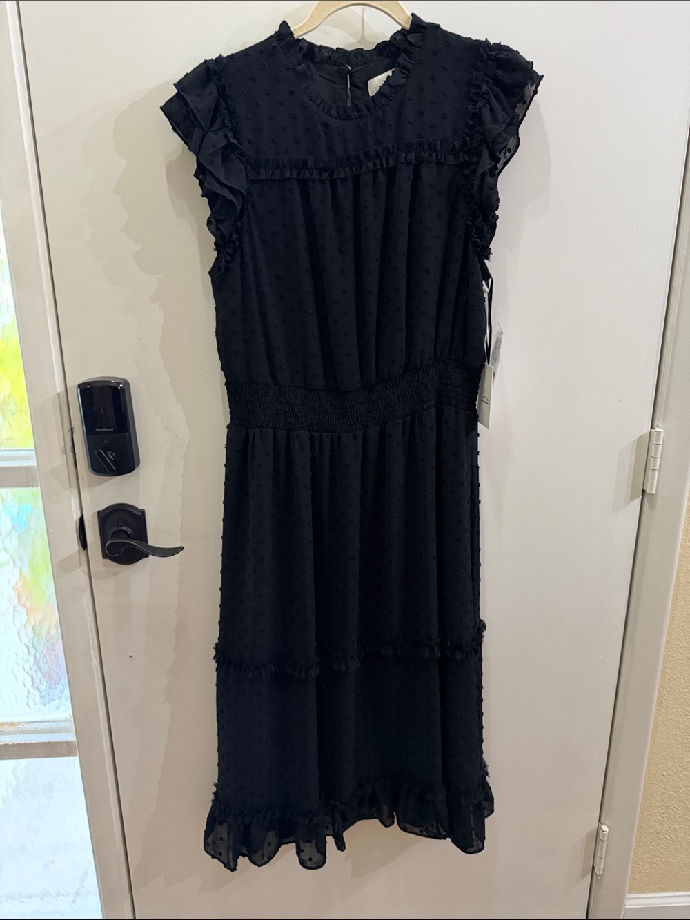 Cece Black Ruffle Midi Dress - Elegant Women's Dress XL